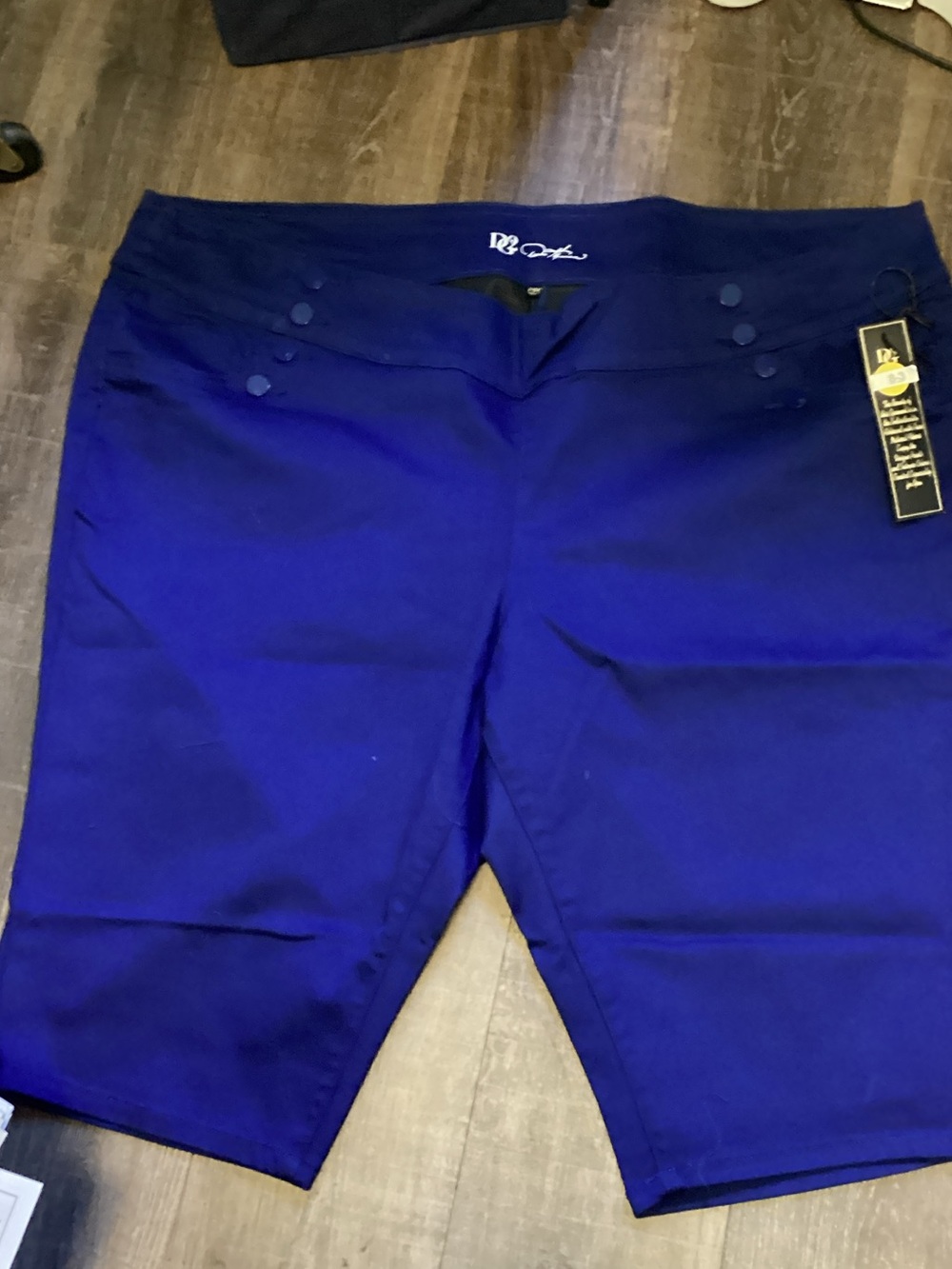 DG2 by Diane Gilman Royal Blue Stretch Bermuda Shorts